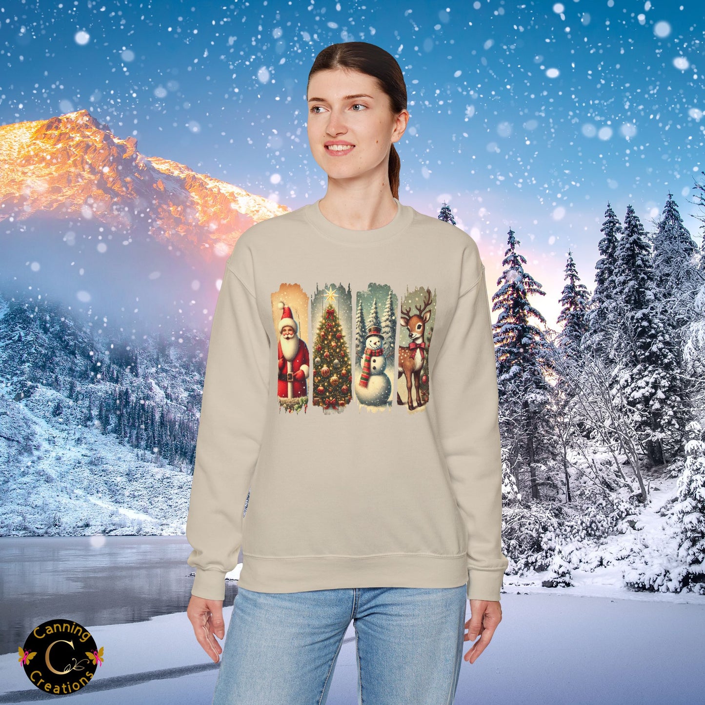 Retro Christmas: Unisex Heavy Blend™ Crewneck Sweatshirt