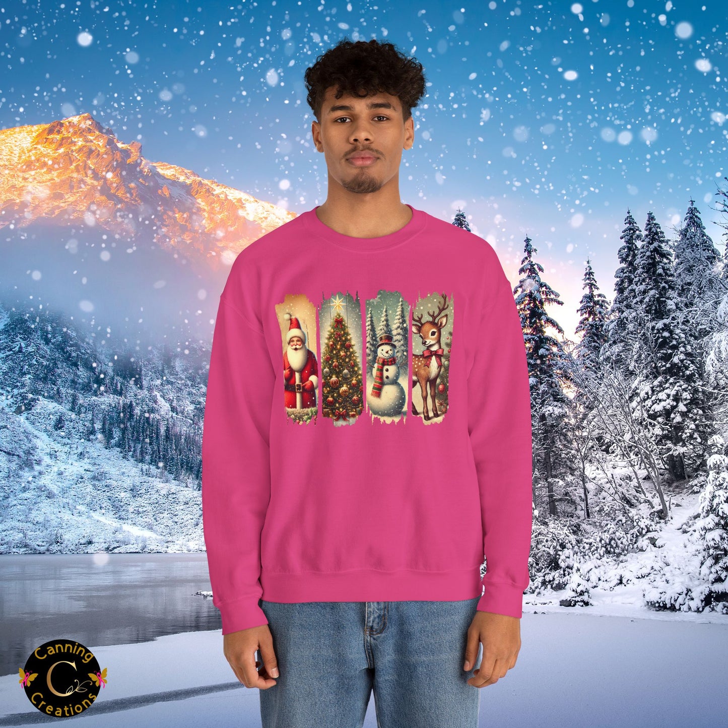 Retro Christmas: Unisex Heavy Blend™ Crewneck Sweatshirt