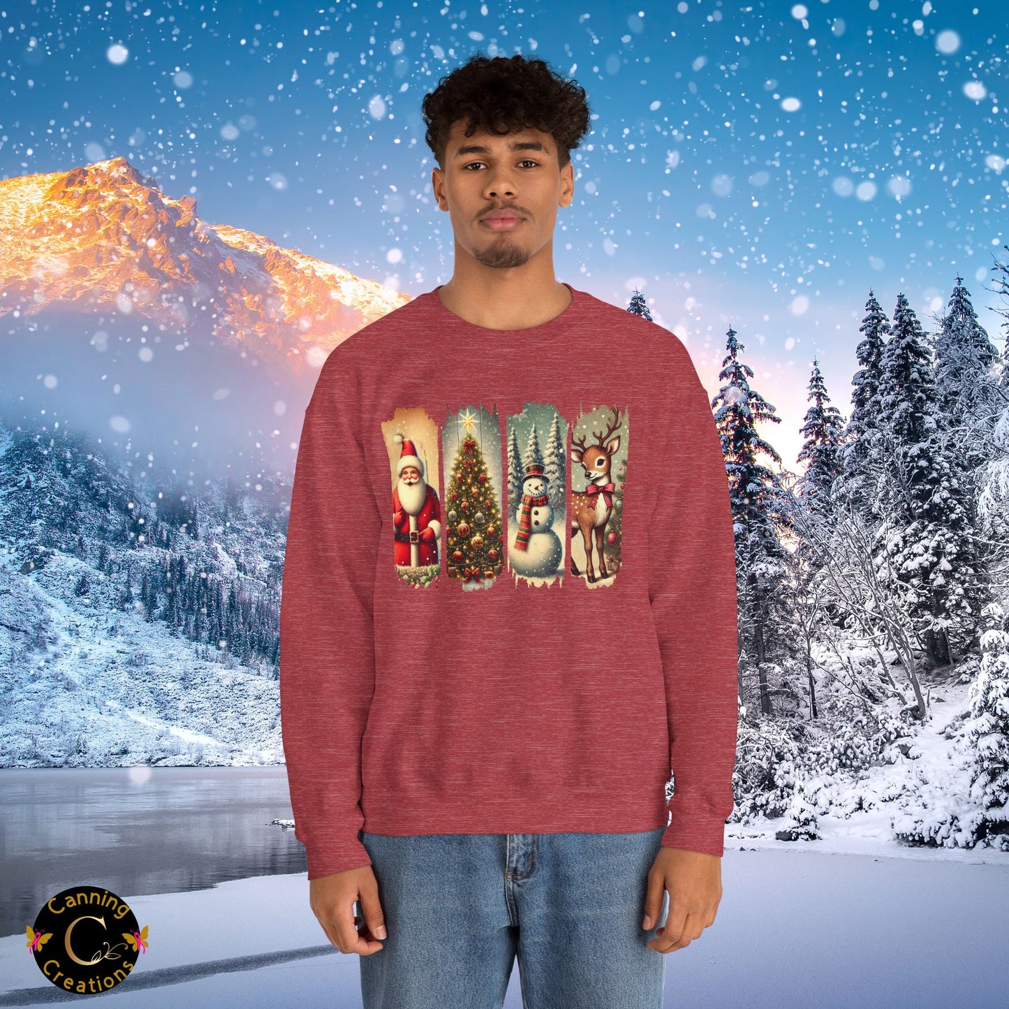 Retro Christmas: Unisex Heavy Blend™ Crewneck Sweatshirt
