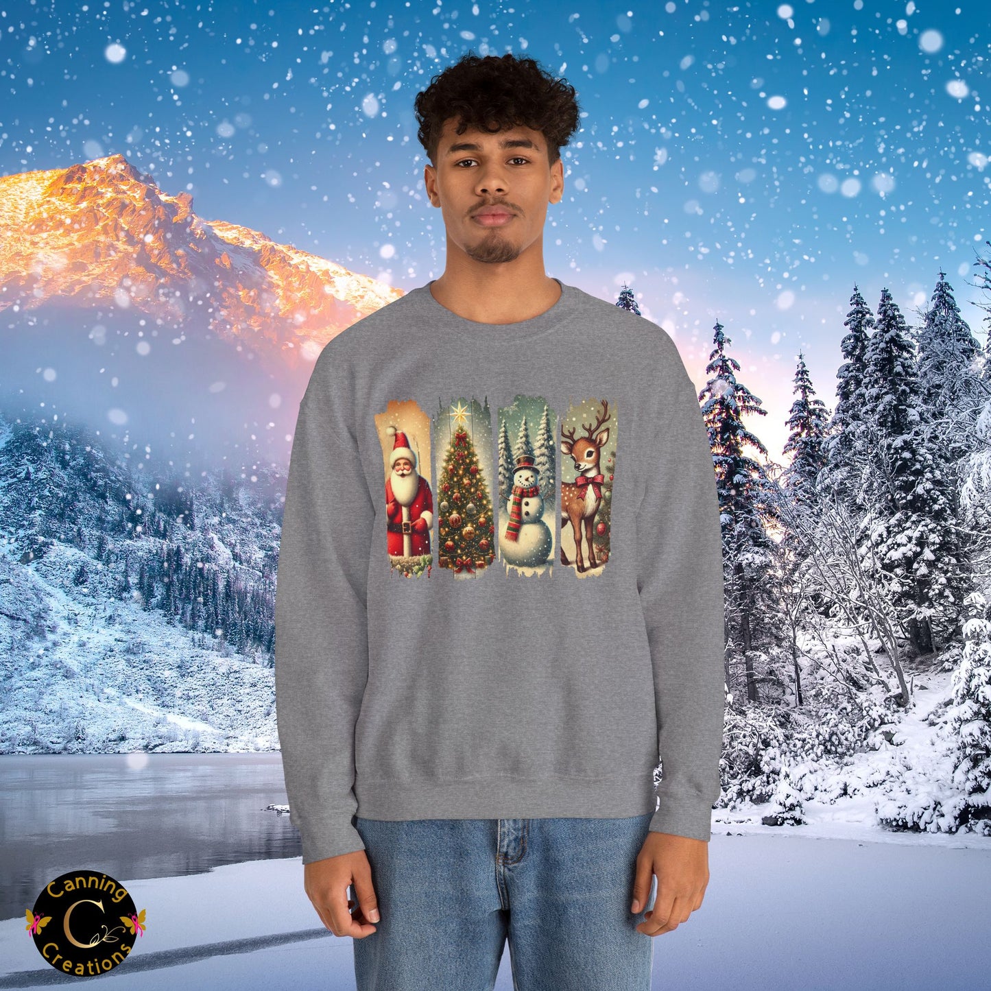 Retro Christmas: Unisex Heavy Blend™ Crewneck Sweatshirt