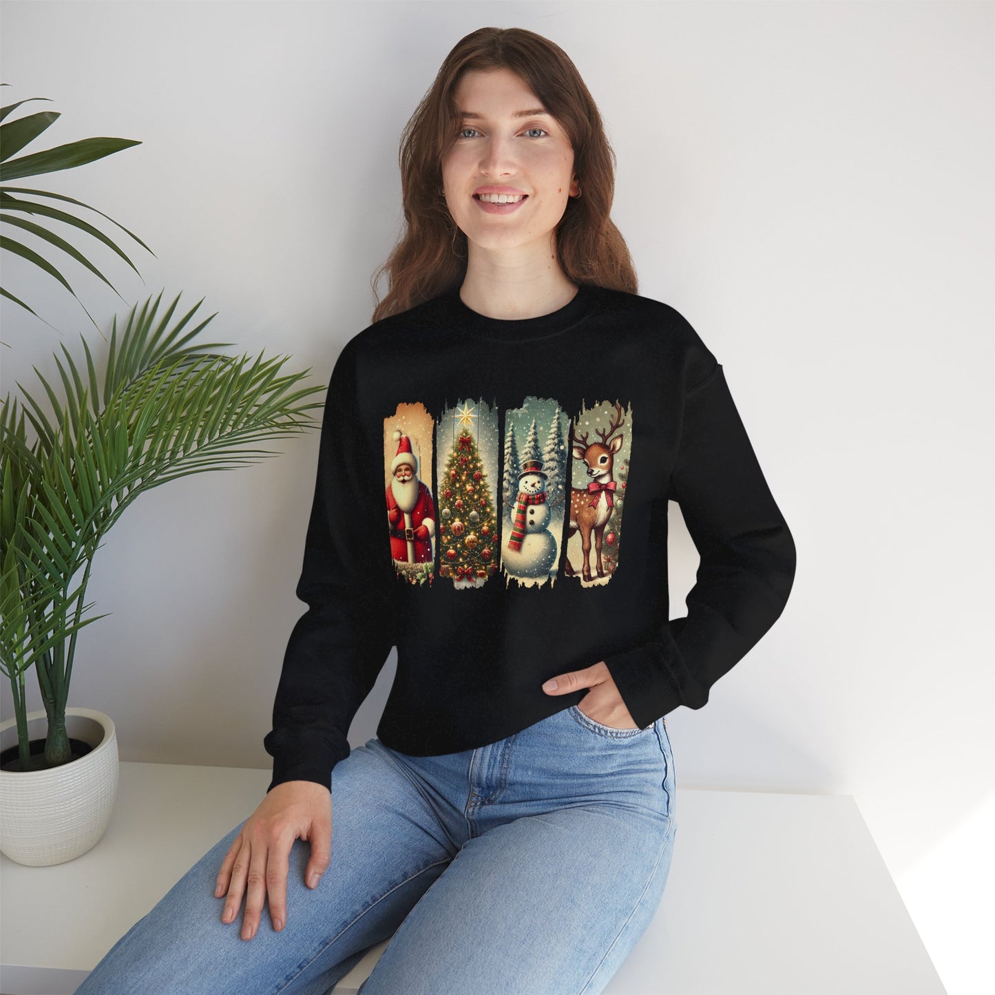 Retro Christmas: Unisex Heavy Blend™ Crewneck Sweatshirt