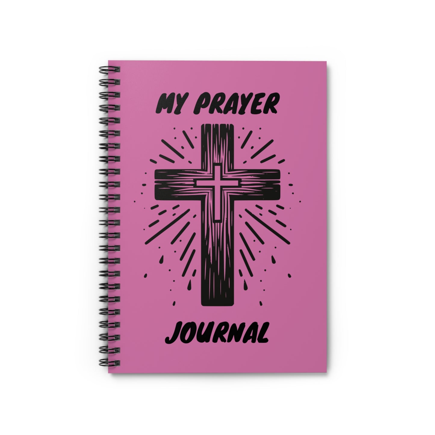 Pink Spiral Prayer Journal - Ruled Line Notebook, Christian Devotional Diary, Inspirational Lined Notepad, Religious Study Planner, Bible