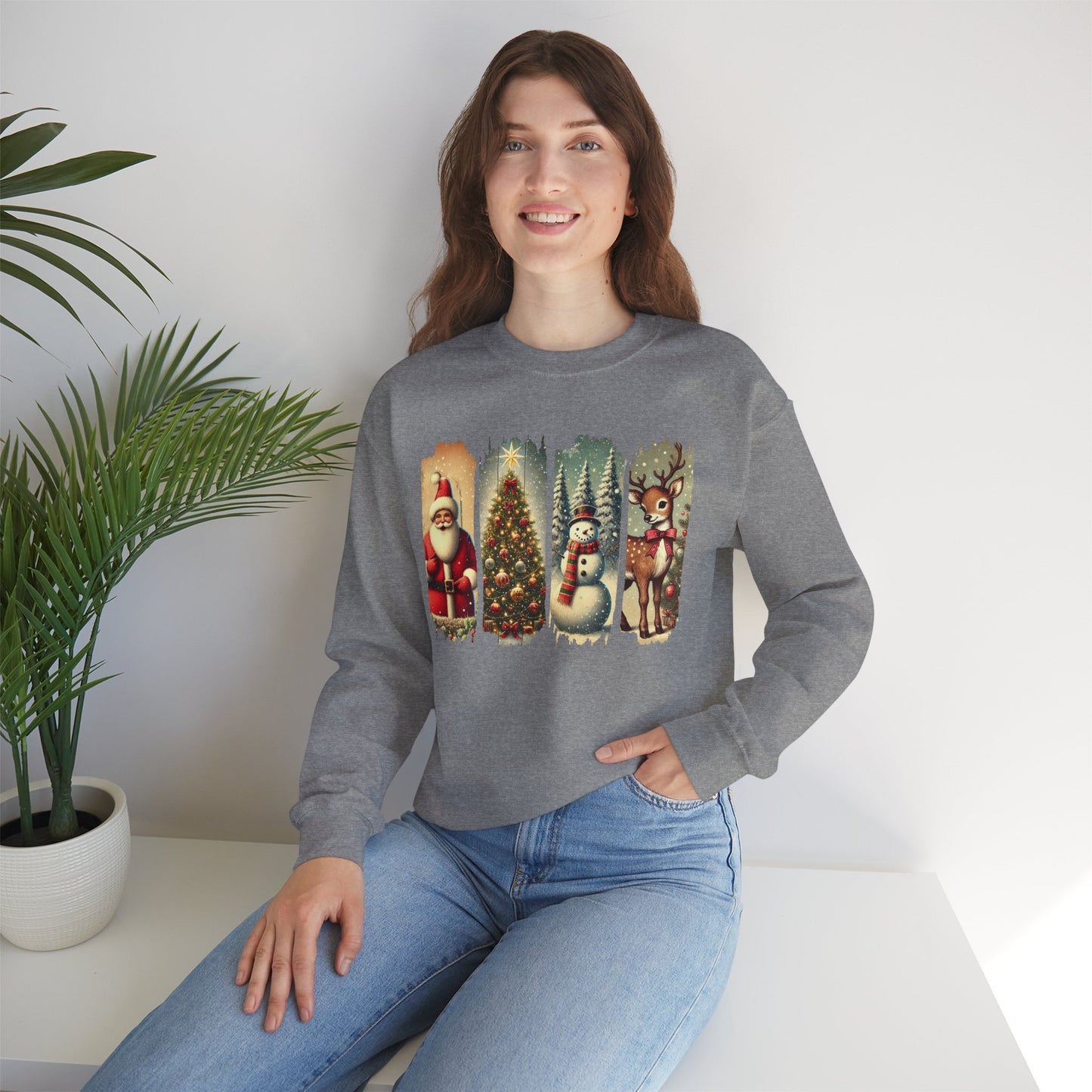 Retro Christmas: Unisex Heavy Blend™ Crewneck Sweatshirt