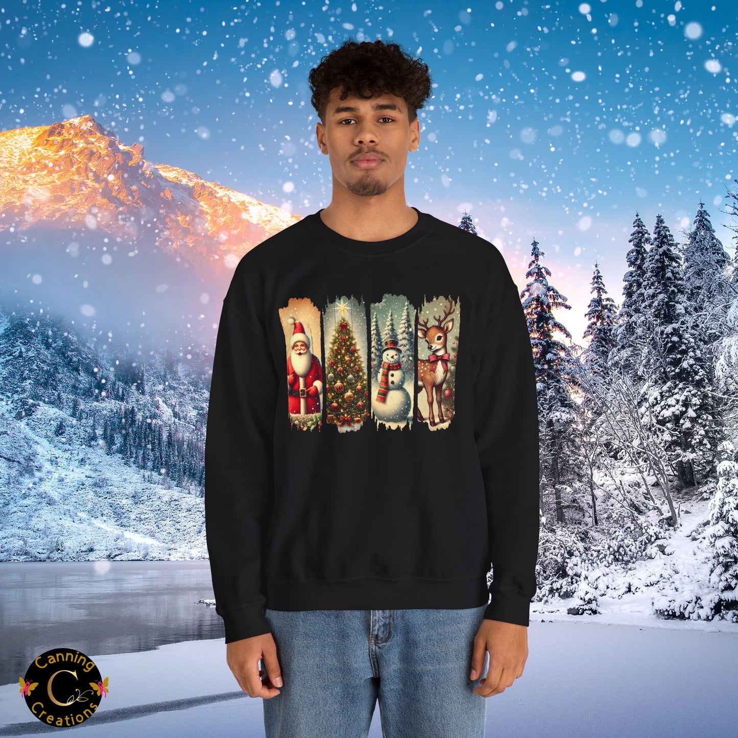 Retro Christmas: Unisex Heavy Blend™ Crewneck Sweatshirt