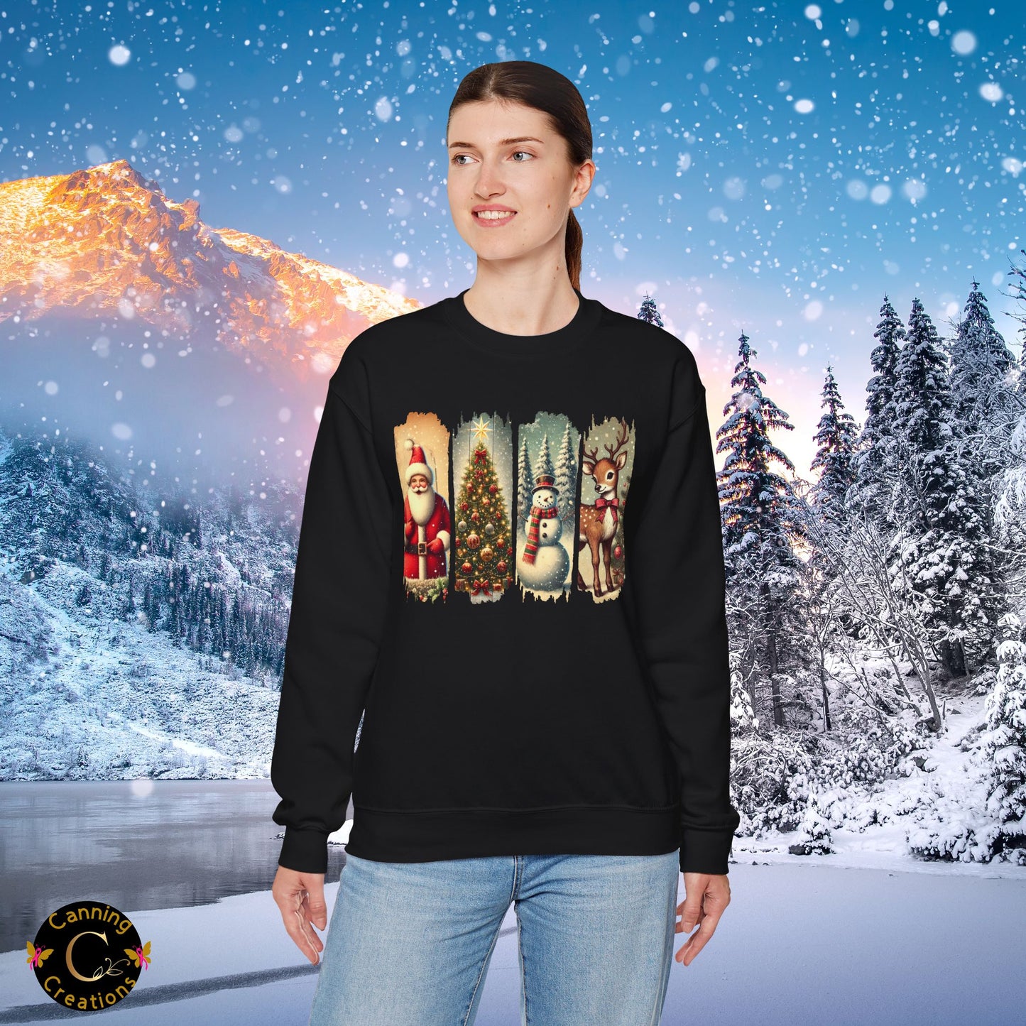 Retro Christmas: Unisex Heavy Blend™ Crewneck Sweatshirt