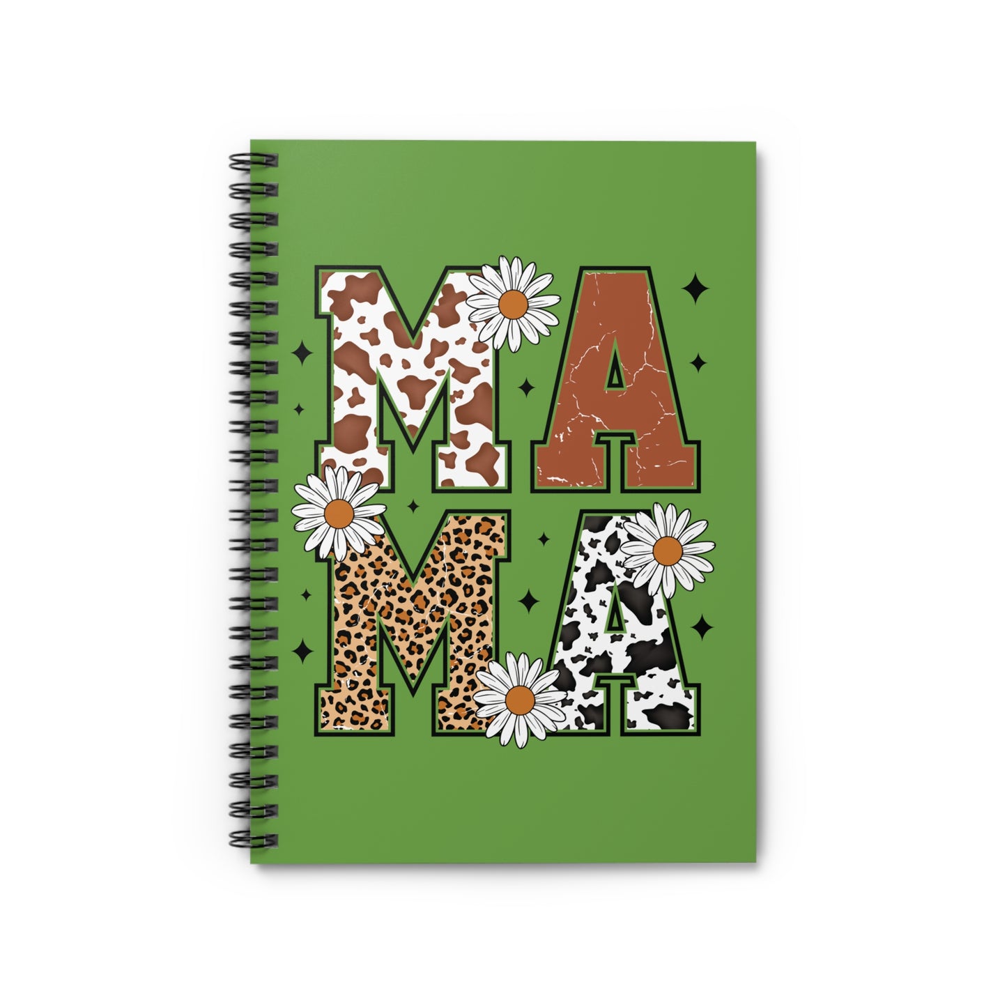 Green MaMa Spiral Notebook - Ruled Line, Mother's Day Gift, Mom Journal, Writing Notebook, Gift for Her, Personalized Notepad
