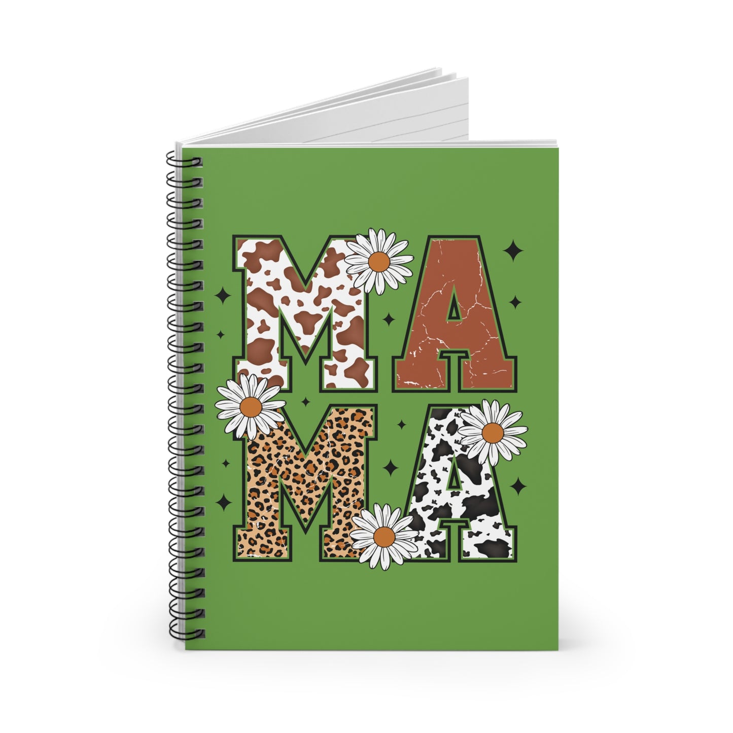 Green MaMa Spiral Notebook - Ruled Line, Mother's Day Gift, Mom Journal, Writing Notebook, Gift for Her, Personalized Notepad