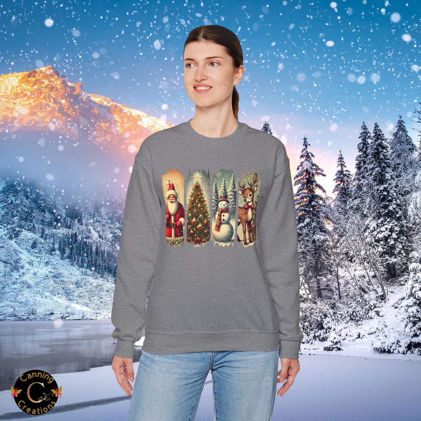 Retro Christmas: Unisex Heavy Blend™ Crewneck Sweatshirt