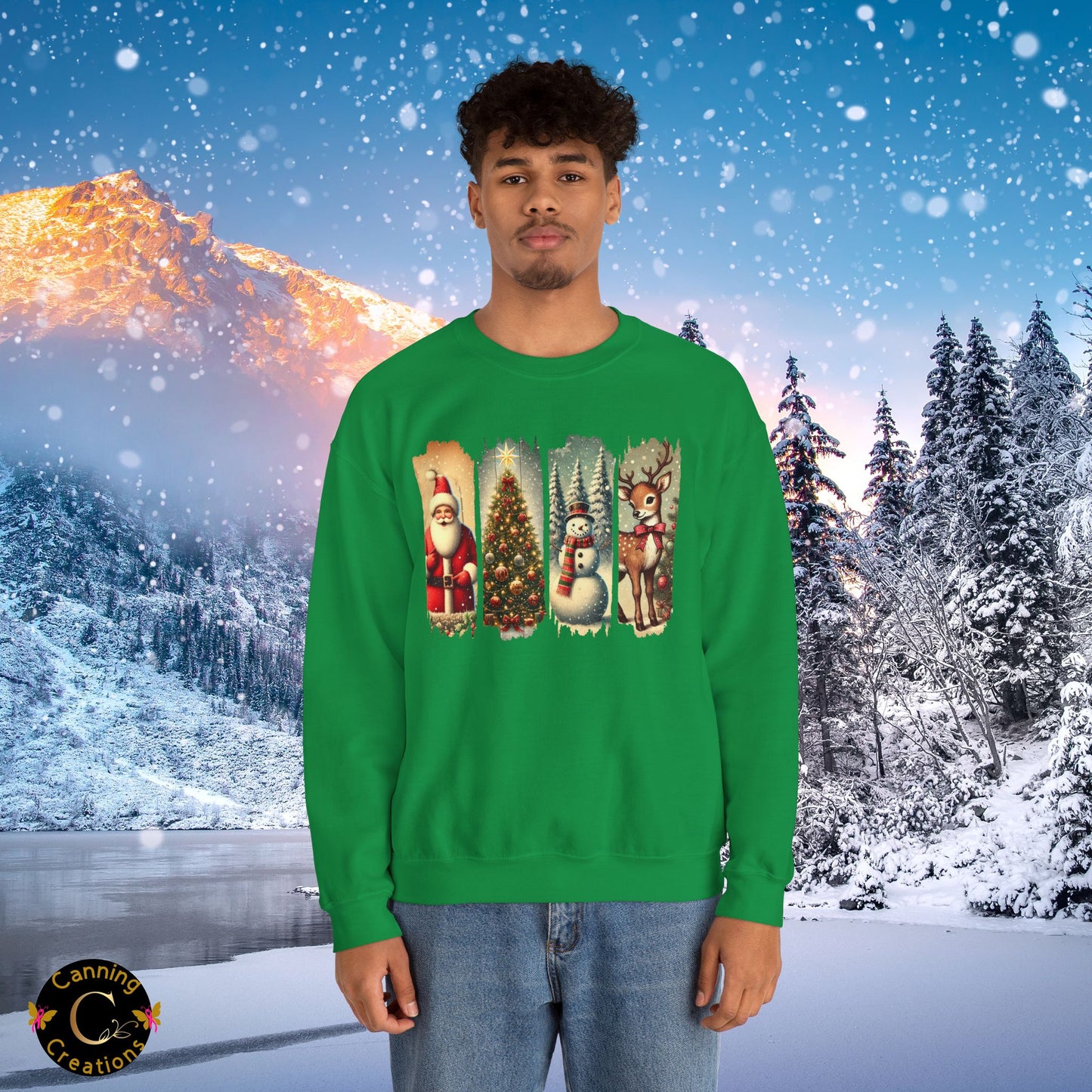 Retro Christmas: Unisex Heavy Blend™ Crewneck Sweatshirt