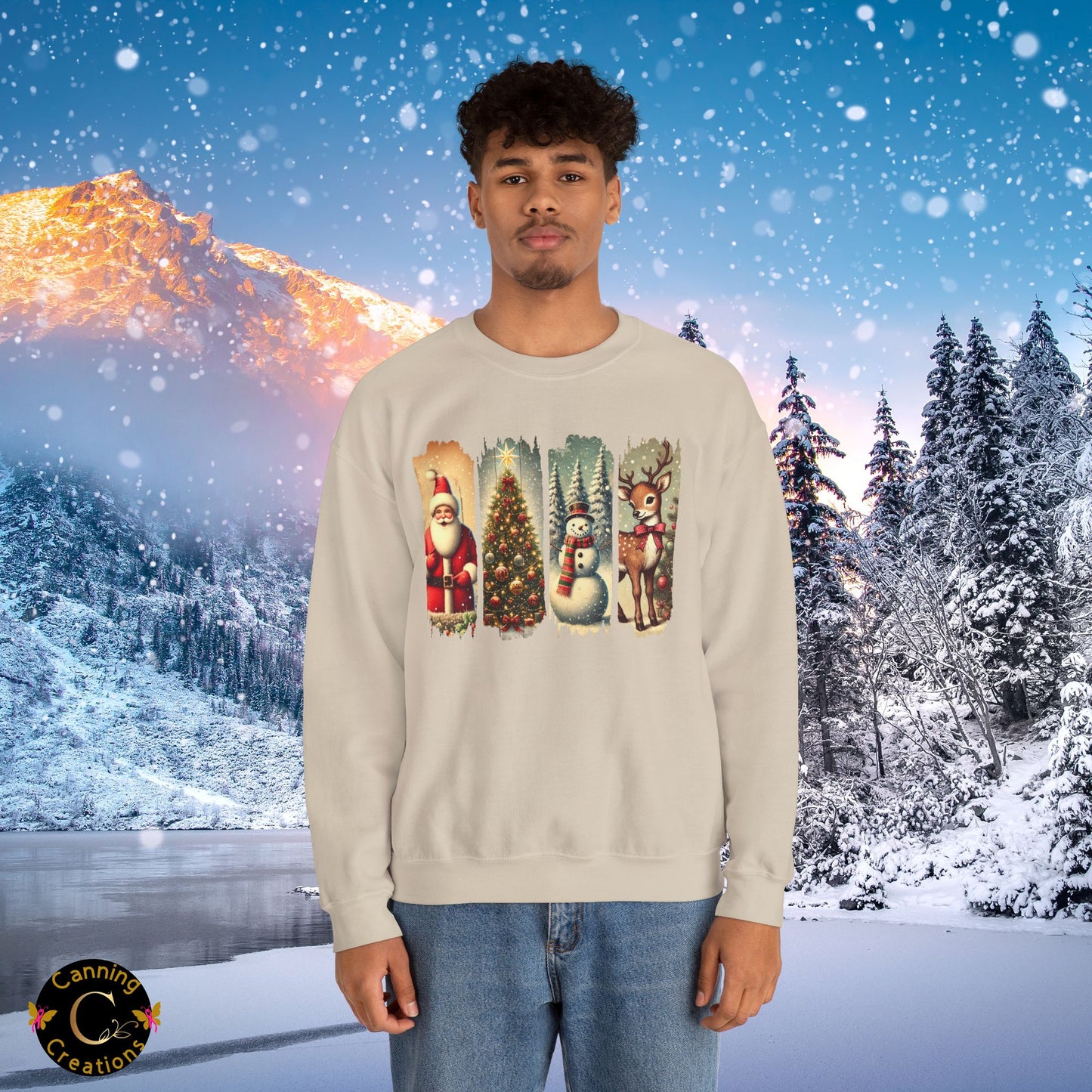 Retro Christmas: Unisex Heavy Blend™ Crewneck Sweatshirt