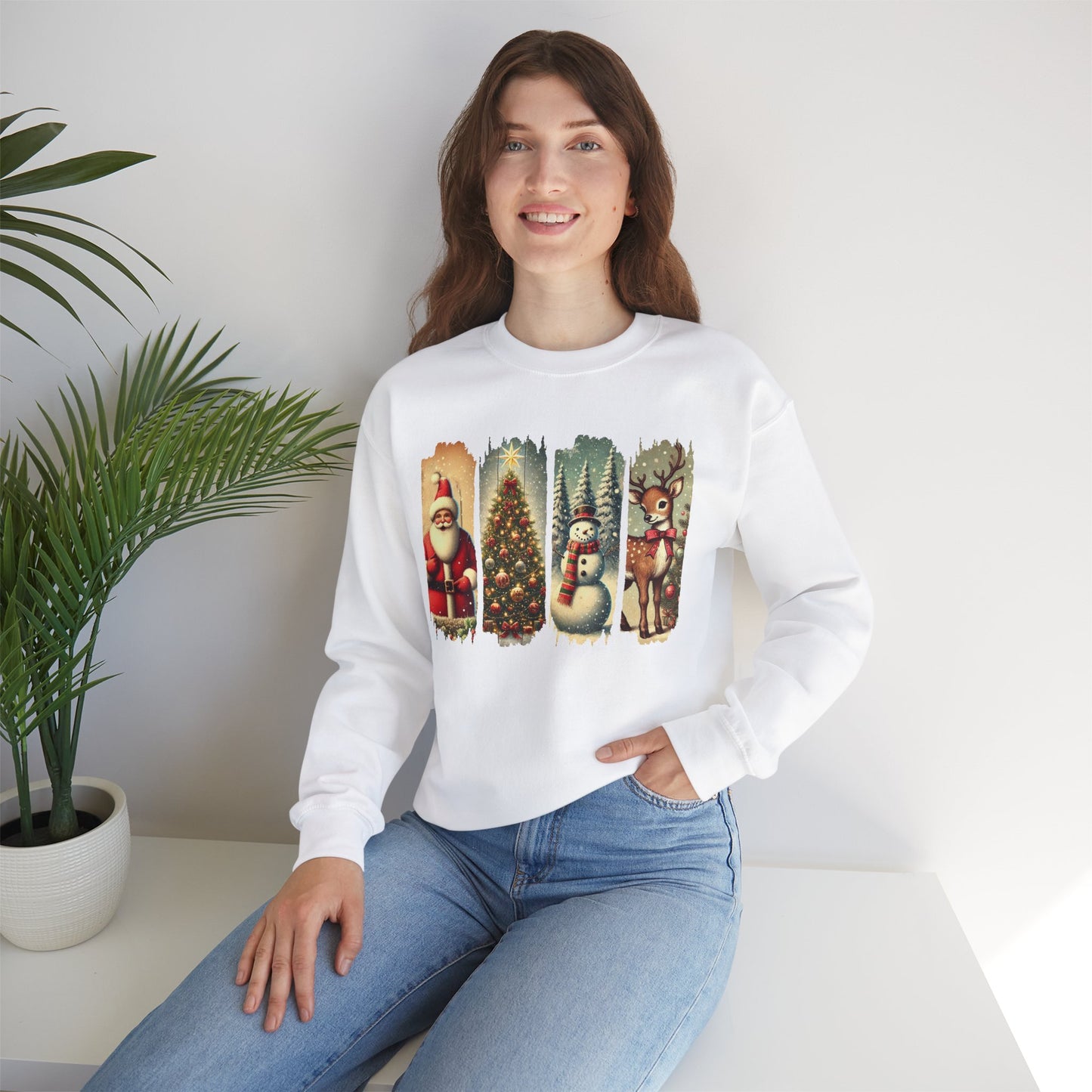 Retro Christmas: Unisex Heavy Blend™ Crewneck Sweatshirt