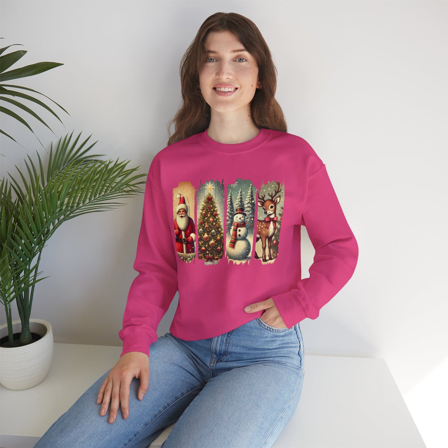 Retro Christmas: Unisex Heavy Blend™ Crewneck Sweatshirt