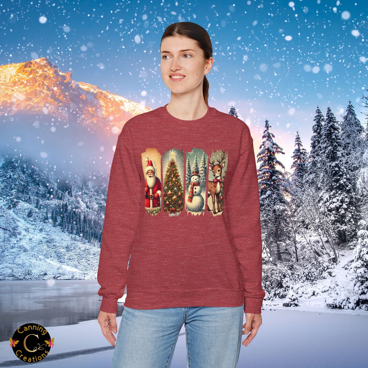 Retro Christmas: Unisex Heavy Blend™ Crewneck Sweatshirt