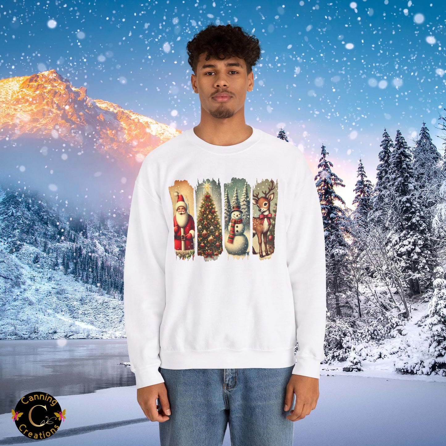 Retro Christmas: Unisex Heavy Blend™ Crewneck Sweatshirt