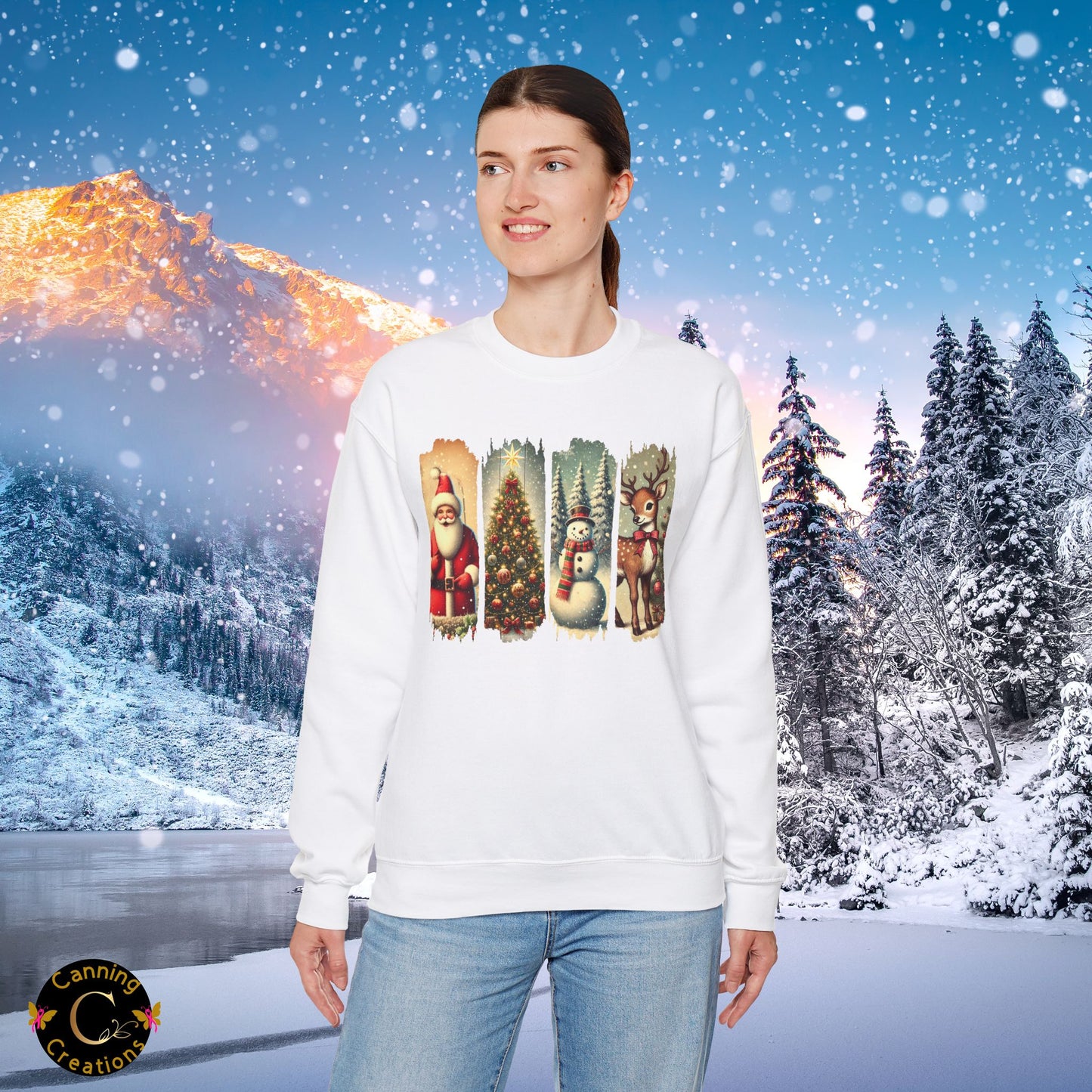 Retro Christmas: Unisex Heavy Blend™ Crewneck Sweatshirt
