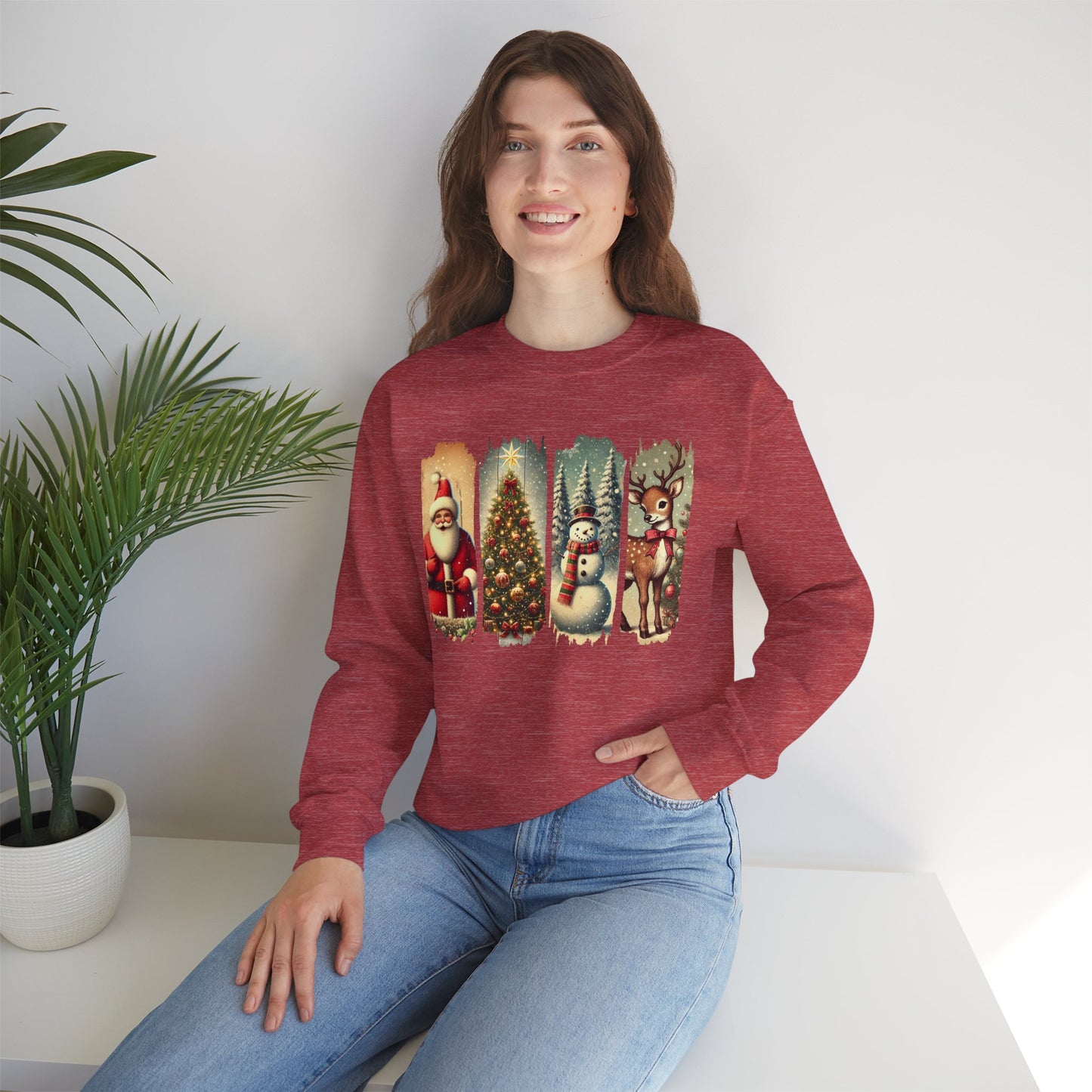 Retro Christmas: Unisex Heavy Blend™ Crewneck Sweatshirt