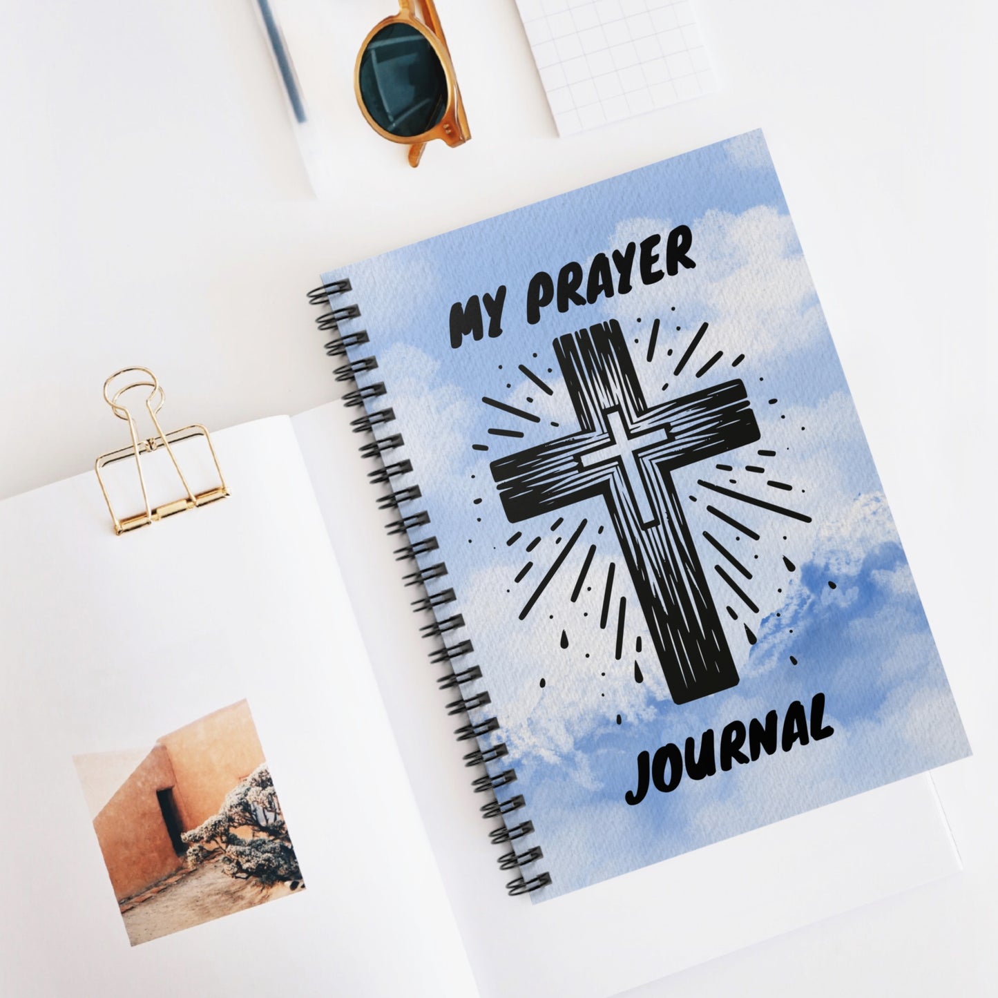 Prayer Journal Notebook, Christian Spiral Notebook, Ruled Line, Faith Bible Study Diary, Scripture Writing, Religious Gift, Inspirational