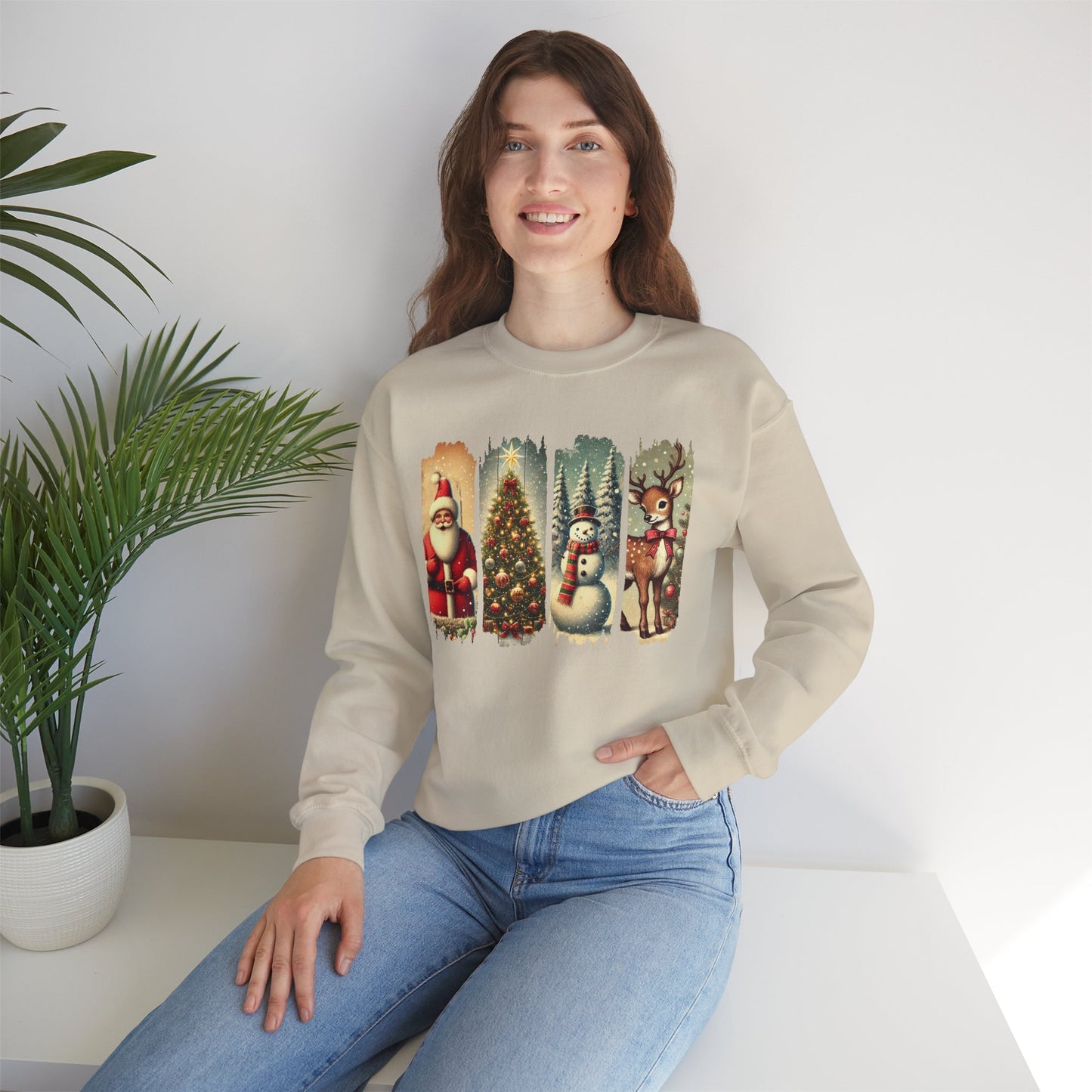 Retro Christmas: Unisex Heavy Blend™ Crewneck Sweatshirt