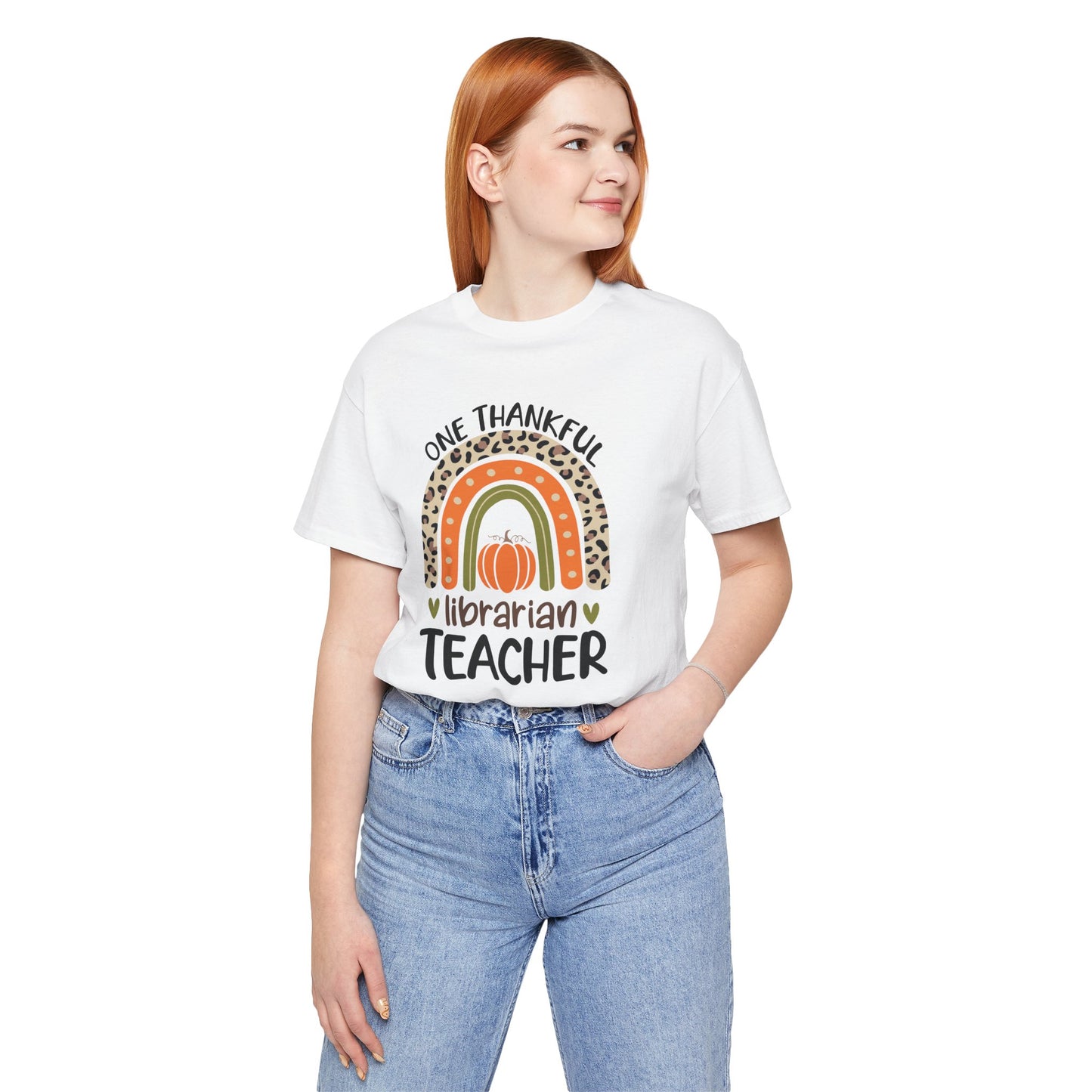 ONE THANKFUL LIBRARIAN TEACHER: Unisex Jersey Short Sleeve Tee