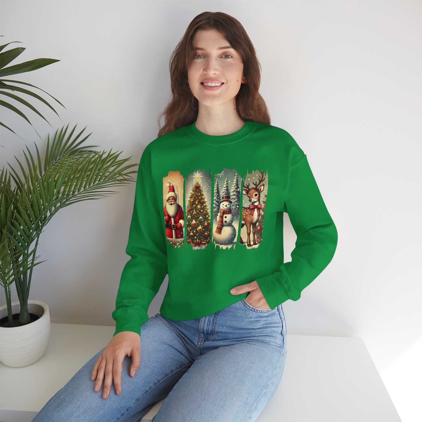 Retro Christmas: Unisex Heavy Blend™ Crewneck Sweatshirt
