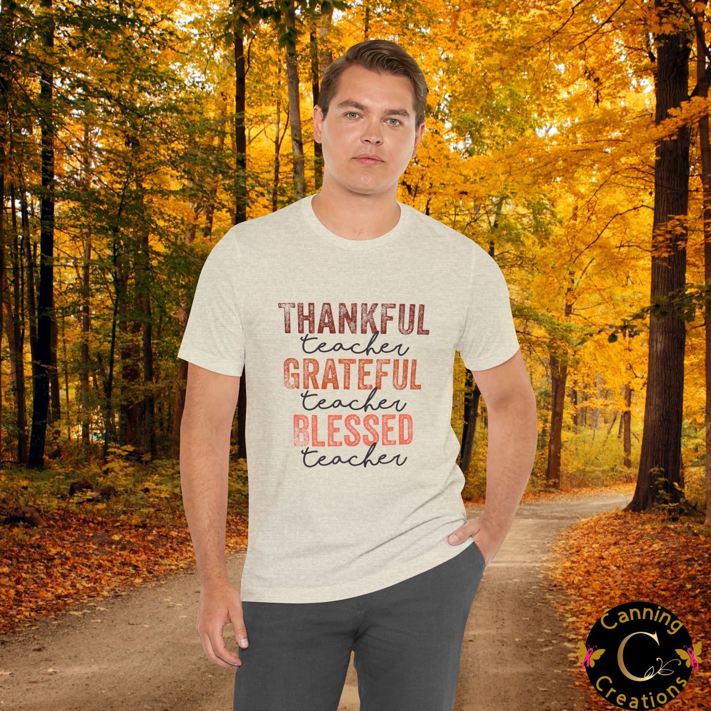 Teacher T-Shirt - Thankful, Grateful, Blessed Design