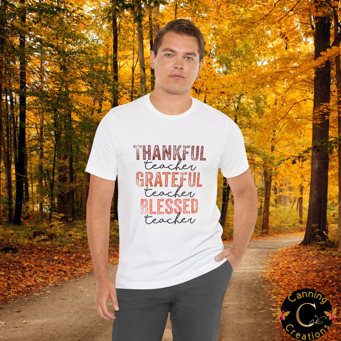 Teacher T-Shirt - Thankful, Grateful, Blessed Design