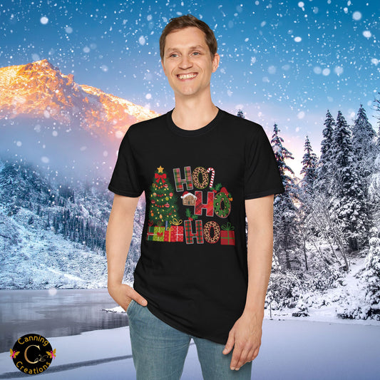 Ho Ho Ho Christmas Tree: Unisex Softstyle T-Shirt
