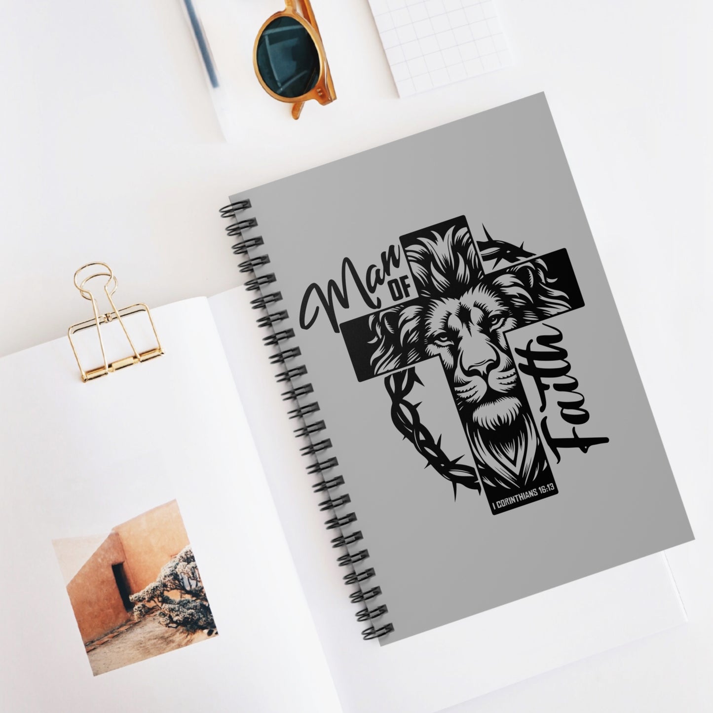 Man of Faith Spiral Notebook - Ruled Line, Keep your prayers, Bible Study Notebook