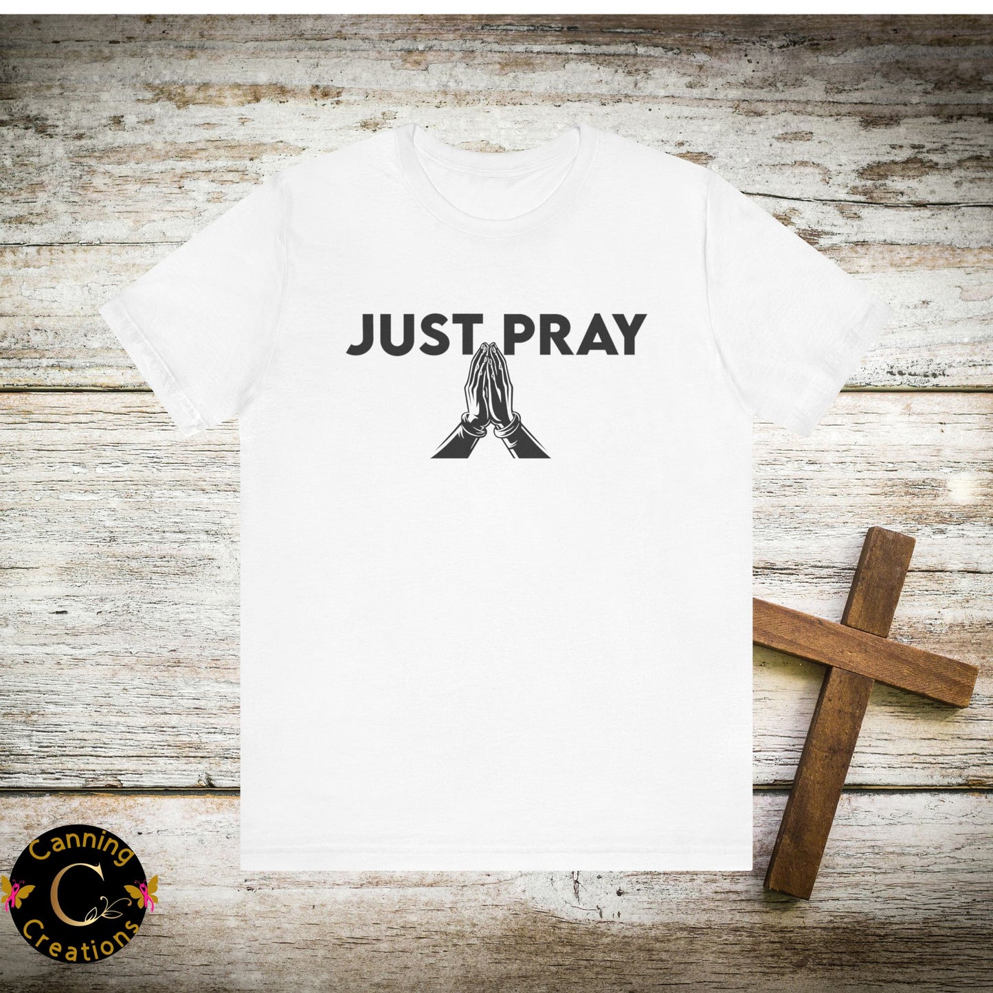 JUST PRAY, Unisex Jersey Short Sleeve Tee