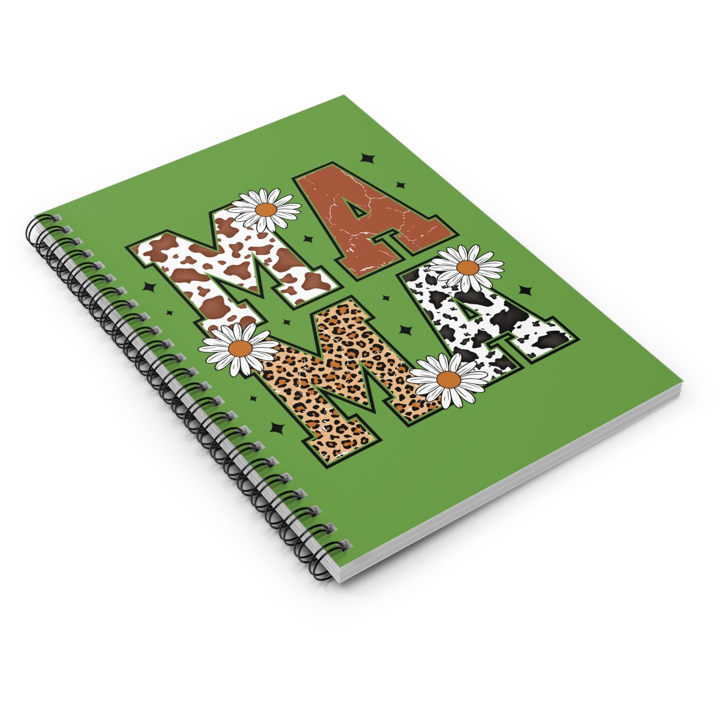 Green MaMa Spiral Notebook - Ruled Line, Mother's Day Gift, Mom Journal, Writing Notebook, Gift for Her, Personalized Notepad