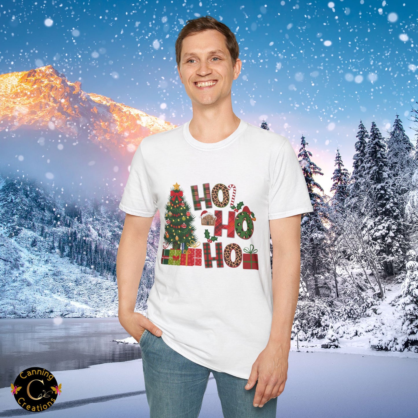 Ho Ho Ho Christmas Tree: Unisex Softstyle T-Shirt