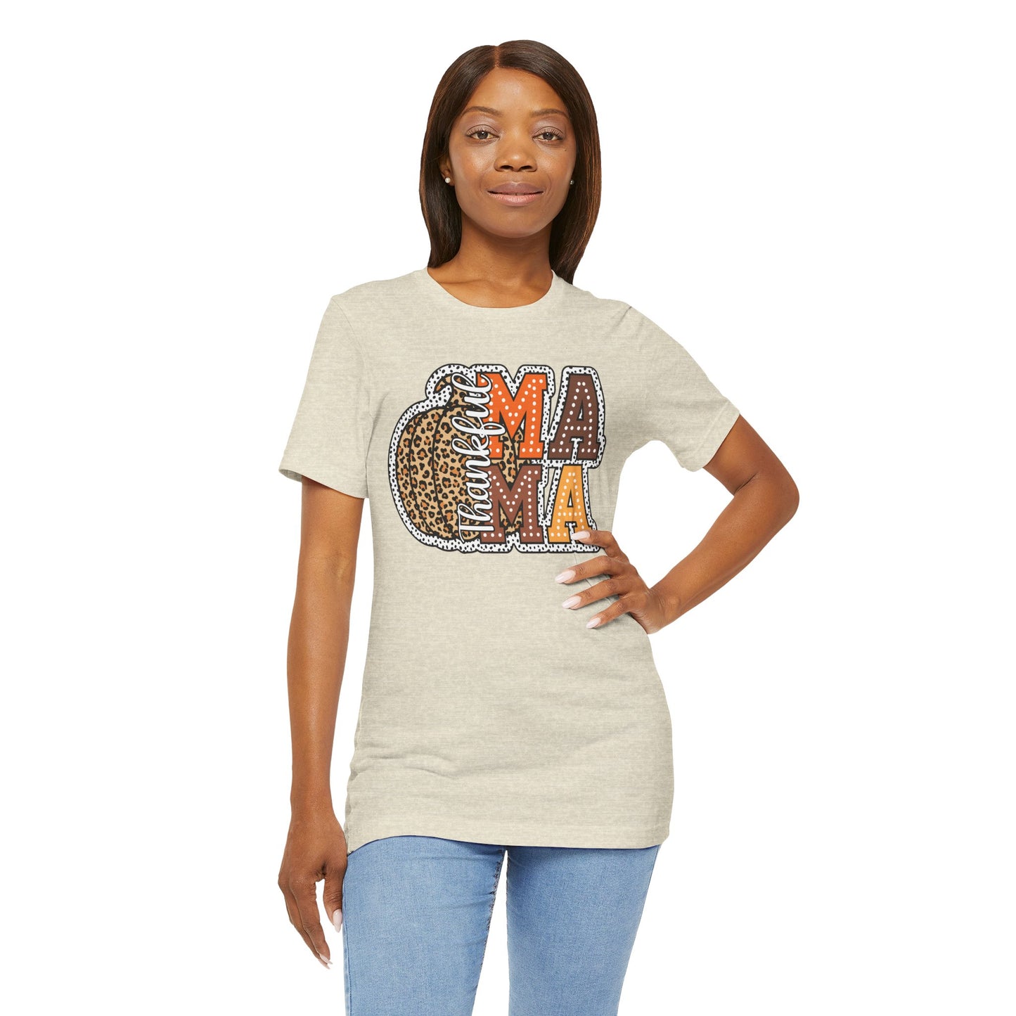Thankful Mama Thanksgiving , Unisex Jersey Short Sleeve Tee