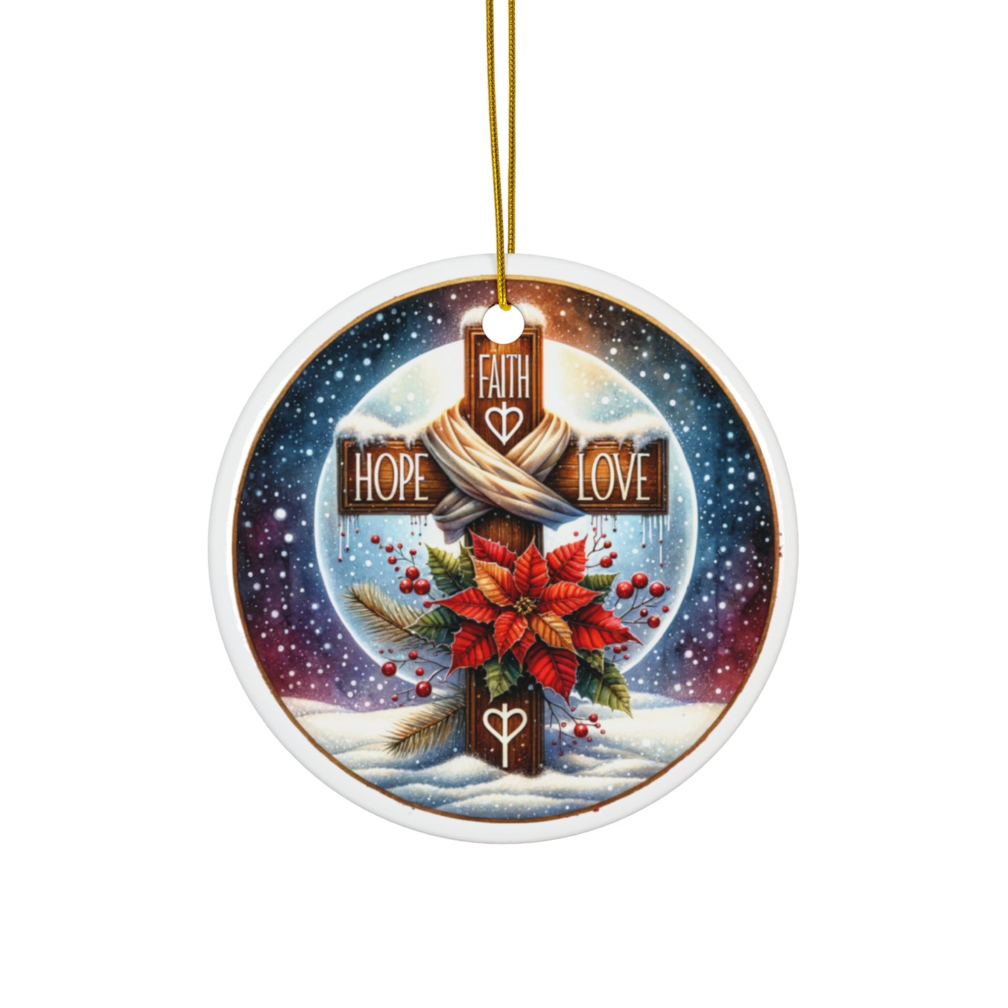 Ornament Set - Faith, Hope & Love Ceramic