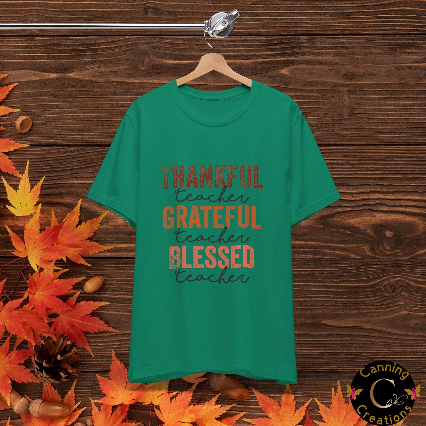 Teacher T-Shirt - Thankful, Grateful, Blessed Design