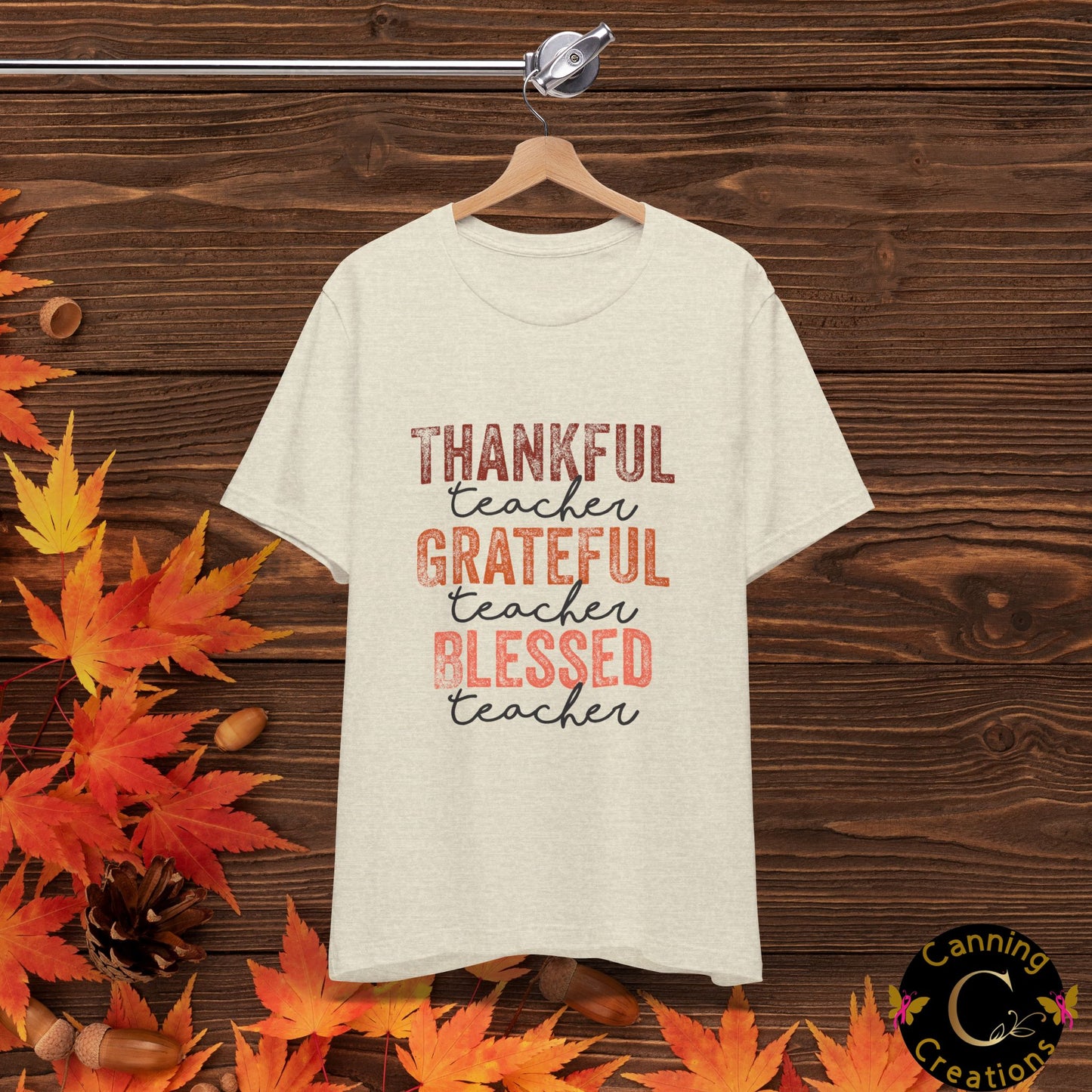 Teacher T-Shirt - Thankful, Grateful, Blessed Design