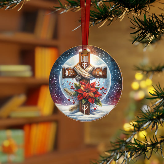 Metal Ornaments - Faith Hope Love