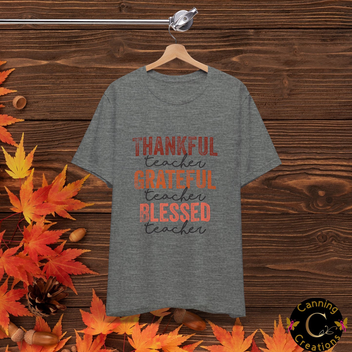 Teacher T-Shirt - Thankful, Grateful, Blessed Design