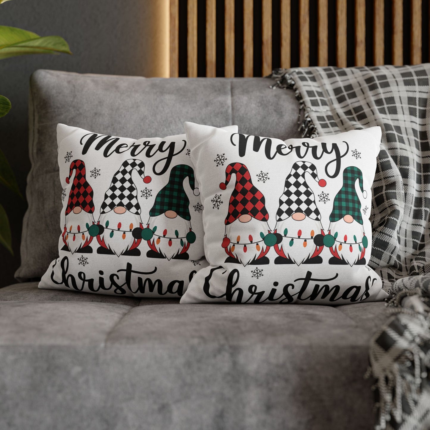 Merry Christmas: Spun Polyester Square Pillowcase