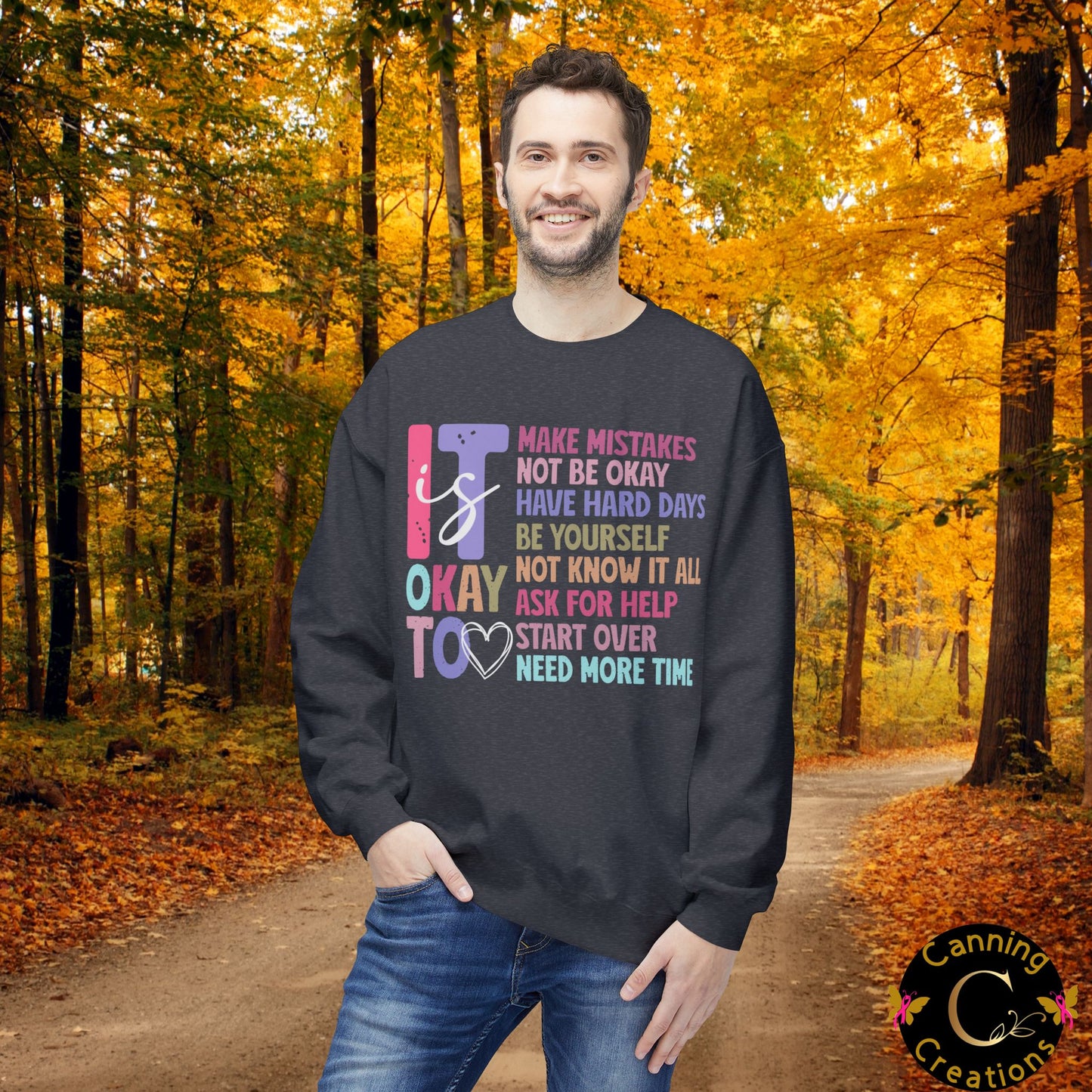 ITS OK TO: Unisex Midweight Softstyle Fleece Crewneck Sweatshirt