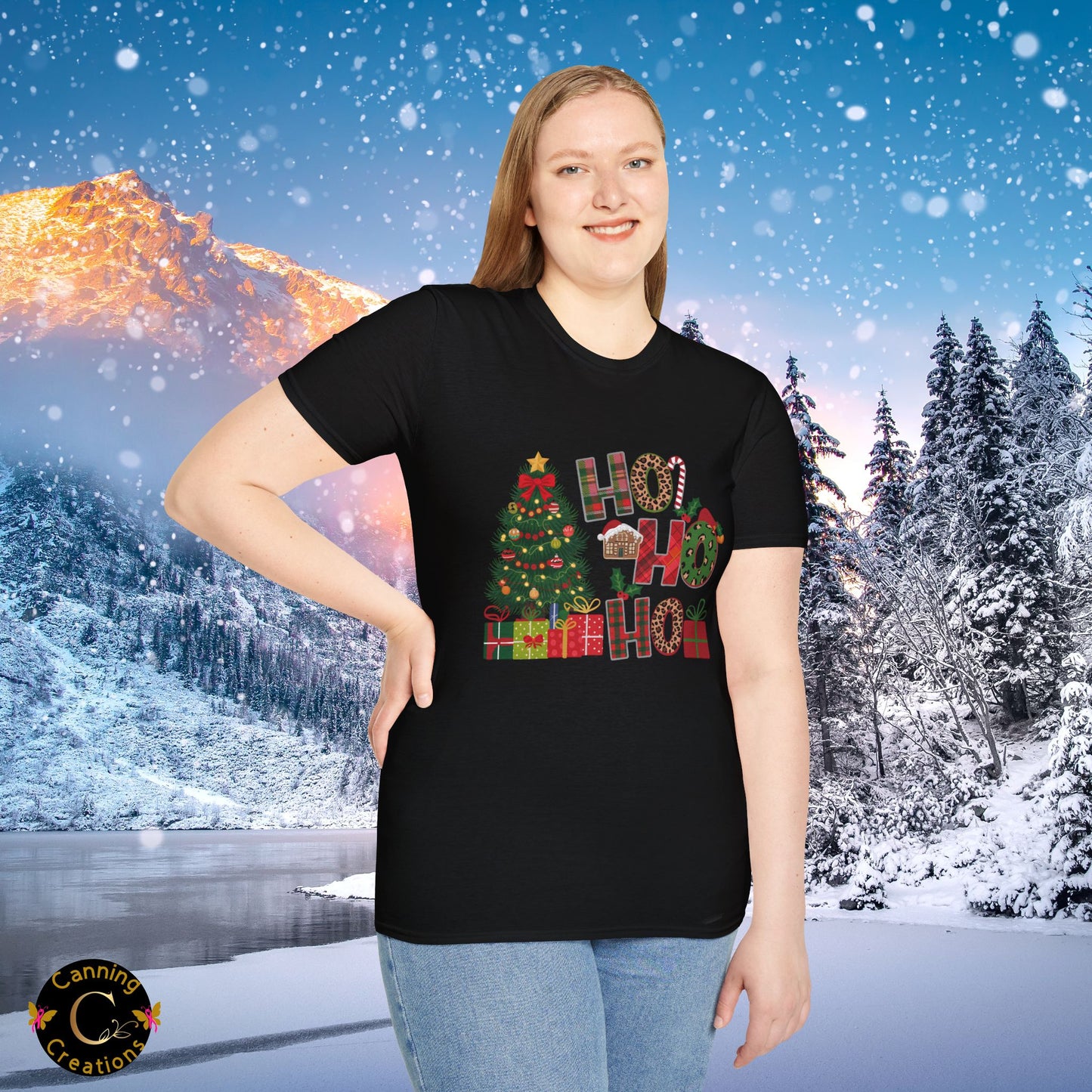 Ho Ho Ho Christmas Tree: Unisex Softstyle T-Shirt
