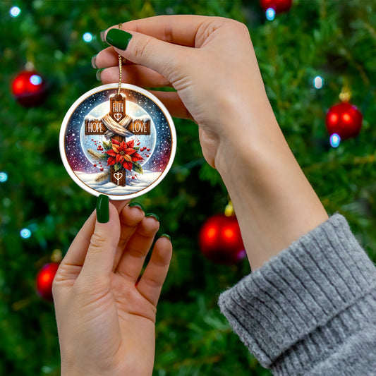 Ornament Set - Faith, Hope & Love Ceramic
