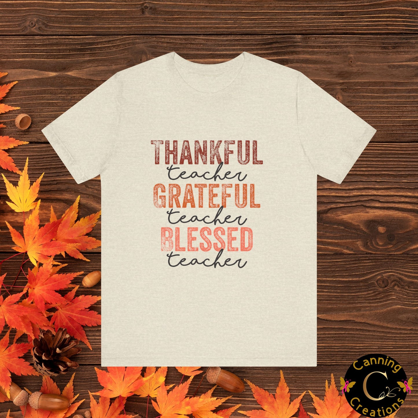 Teacher T-Shirt - Thankful, Grateful, Blessed Design